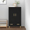 WIFESE Highboard Schwarz Kommode Mit Schubladen Wohnzimmer Holz Komodenschrank Industrial Möbel 70x31x115 cm Holzwerkstoff