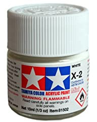 Tamiya - Peintures miniatures acryliques Blanc, Lot de 1 (2 mini peintures acryliques blanches)