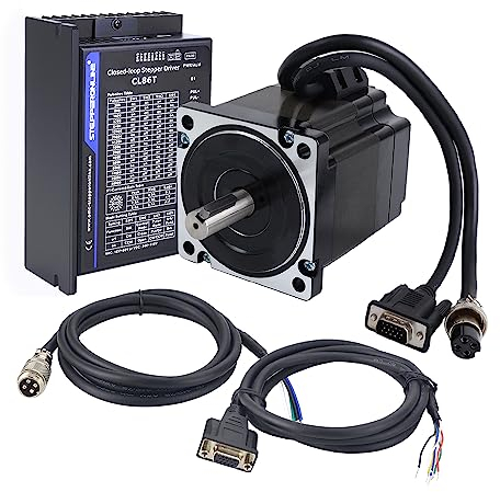 STEPPERONLINE 1 Achse Closed Loop Schrittmotor Kit 4,8 Nm 1000PPR Nema 34 Stepper Motor & Schrittmotor Treiber CL86T-V41 0~8,2A 24~80VDC für CNC Graviermaschine