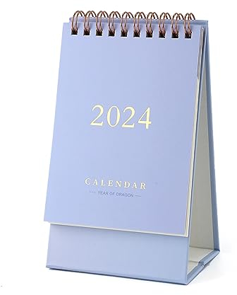Mini Tischkalender, 15,8x9,3cm Kleiner Tischkalender Kalender Sehr Klein 2023-2024 Winziger Tischkalender für Zuhause Büro Schule (2023.7-2024.12, Lila)