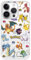 Custodia compatibile con iPhone 15 Pro Official Pokémon Sticker Pokemon e Poké Ball per proteggere il tuo cellulare, custodia in silicone flessibile trasparente con licenza ufficiale Pokémon