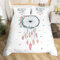 Bettwäsche 155x220 Traumfänger Bettbezug Set 3Teilig, Böhmischer Feder-Traumfänger Bettwäsche-Sets 155x220cm Mikrofaser mit 2 Kissenbezüge 80x80cm, Weiche Atmungsaktive Allergiker Bettdeckenbezug