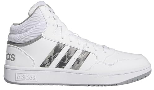 adidas Herren Hoops 3.0 Mid Lifestyle Basketball Classic Vintage Shoes Schuhe, Cloud White/Grey six/solid Grey, 43 1/3 EU