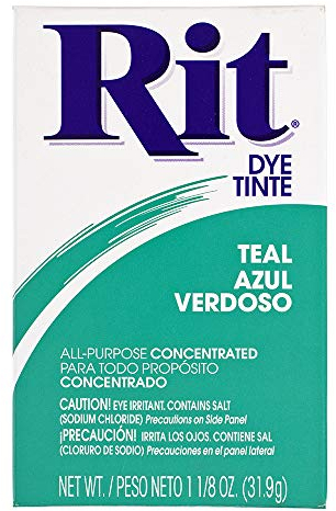 Tinte en polvo concentrado multiusos para teñir ropa, decoración y manualidades, color verde azulado (paquete de 1)