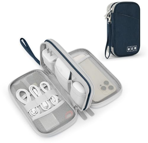 Anywest Doppio Strato Sacchetto di Immagazzinaggio Cavo, Elettronica Custodia Cavo di Viaggio, Tech Pouch di USB Cavi, Caricatore, Scheda SD