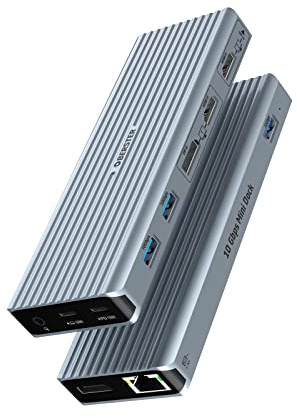 Estación de Acoplamiento para Ordenador portátil MacBook Pro/Air M1/M2, OBERSTER 11 en 1 3xUSB 3.1 - Estación de Acoplamiento Triple Pantalla 10 Gbps (2 HDMI 4K, 2 DP, PD 100 W, Ethernet, Audio)