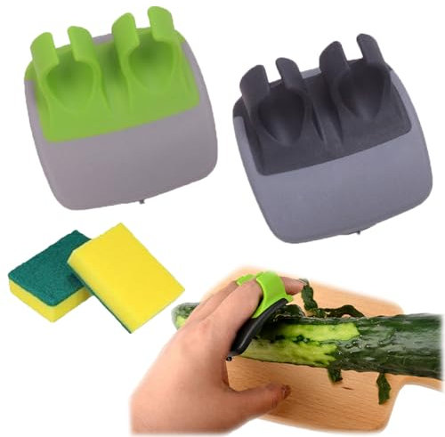 Multifunctional Hand Fruit Peeler, Hand Fruit Peeler, Finger Vegetable Peeler, Finger Potato Peeler, Silicone Finger Grips Peeler, Veggie Peel Tools for Kitchen - Potato Eye Remover (2PC-E)