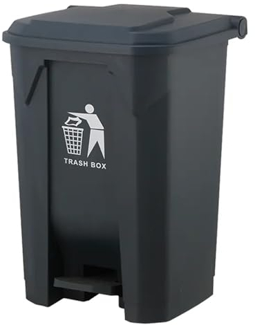 BURAKH Recycling Dustbin Rubbish Pedal Trash Bin | Foot Pedal Bin Home Bedroom Bathroom Kitchen | Indoor Outdoor Rubbish and Waste with Pedal | Bin Recycling Waste Dustbin (Black, 30 Litre)