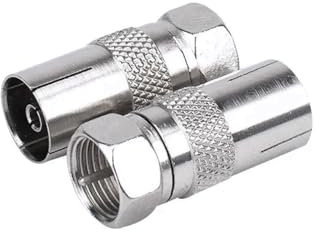 JZK 2 PCS Cable Coaxial Cable Tipo F Macho RCA Hembra Adaptador de RF Convertidor de Conector, Conector de Antena de TV a Conector F para TV y Radio