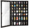 Tcatec Schnapsglas-Vitrine, großer Holzschrank-Halter mit Acryl-Tür, 49 Fächer, abschließbarer Glas-Display-Halter, Wandmontage, Aufbewahrungsschattenbox für Raumdekoration (Schwarz, 1 Stück)