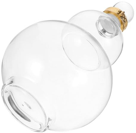 Amosfun Botella De Vidrio Transparente Porrón Jarra De Vino Decorativa Soporte