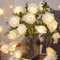 Pagezol 20LED Rose String Lights, 3 Meters Rose Fairy String Lights Battery Powered, Warm White, for Christmas Thanksgiving Valentine's Day Home Indoor Outdoor, Wedding Decorations (White)