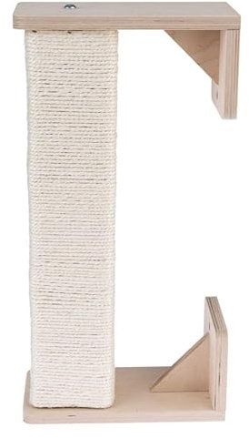 Natural Paradise - Griffoir Dahlia | Montage mural | Arbre à chat mural | Bois véritable | Tronc carré enveloppé de sisal | Dimensions : 49 x 12 x 14 cm