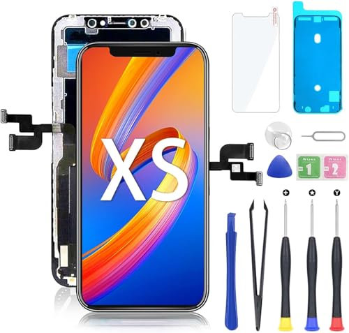 Hoonyer for iPhone Screen Replacement, 3D Touch Screen Display Digitizer Frame Assembly Repair Kits + Waterproof Adhesive + Screen Hardened Protection (iPhone XS-5.8‘’)