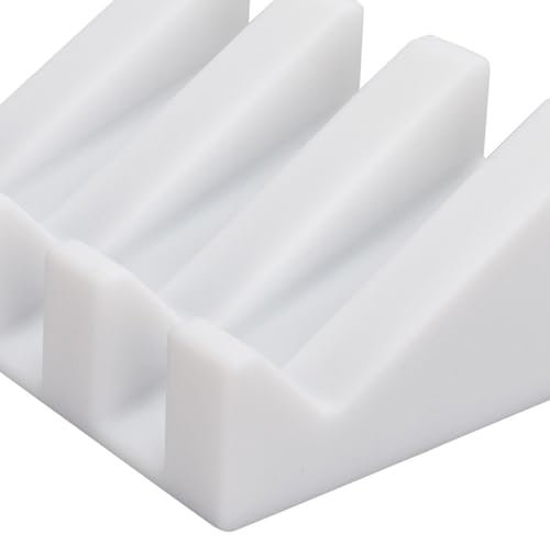 Silicone Soap Dish with Drainage - Soap Dishes for Bathroom, Shower, Kitchen, Travel – Self Draining Easy Cleaning Soap Tray Holder Saver, White