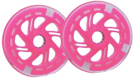 Yardwe Leuchtende Stützräder für Kinderfahrräder, Pu, Rosa, 2 Stück