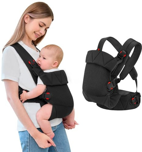 IULONEE Porte-bébé pour Nouveau-né Ergonomie Baby Carrier Multifonction Porte-Bébé Porte-enfants Avant et Arrière pour les Tout-petits Nouveau-né (Noir)