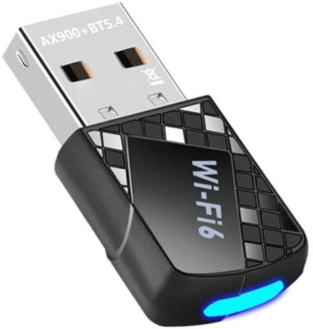 Epdpekc Adaptador AX900 USB WiFi 6 Bluetooth 5.4 2 en 1 Dongle Receptor Inalámbrico de Red de Banda Dual de 2,4 G y 5 GHz Controlador Gratuito para W10/11