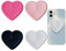 Phone Grip, Set of 4 Soft Silicone Heart Base-Ins Style Foldable Phone Stand, Non-Slip Holder, Multi-Angle Adjustable for All Phones, Tablets & Kindle with Cases