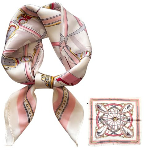 Cyiecweu Seidenschal Damen, Leichter Seidenschal, Bandana, Halstuch, Kopftuch, Eleganter Schal, Geschenk für Frauen/Mutter/Großmutter Rosa