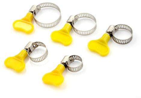 Colliers de serrage papillon en acier inoxydable, 5 pièces, 16, 25 mm, avec poignée en plastique