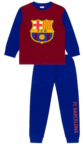 Barcelona FC Jungen Schlafanzug Fußball Nachtwäsche Set Kinder Baumwolle Nachtwäsche Alter 5 bis 13 Jahre alt, kastanienbraun, 7-8 Years
