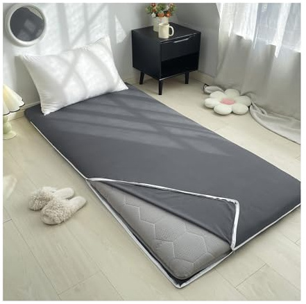 Mswborml Luxus Futon-Boden Matratzenbezug mit Reißverschluss, Japanische Matratzen Bezug Aus Baumwolle für Traditionelle Futon-Matratze, Waschbar Tatami-Matratzenschutzhülle,A,80x200cm/31x79in