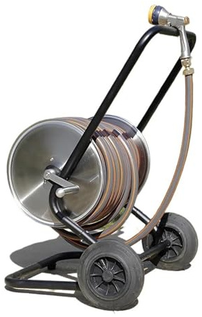 Hose Reels 100 M Automatic Swivel Yardworks Pressure Stainless Heavy Trolley High Pressure Washer Retractilgarden Hose Roll Hose Reels