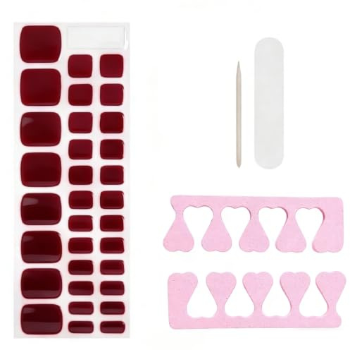 Esshogo 1 Satz 32 Stück Selbstklebend Fußnagel Sticker,Fußnägel Nagelfolien | UV Gel Nagelfolie,Fußnägel Nagelfolie,Selbstklebende Maniküre Sticker,Fußnägel Nagelfolie,Keine UV-Lampe erforderlich