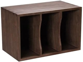 CJHFR472SG Porte-disques Vitrine rétro en bois for disques vinyles avec compartiment for livres et magazines Support vinyle