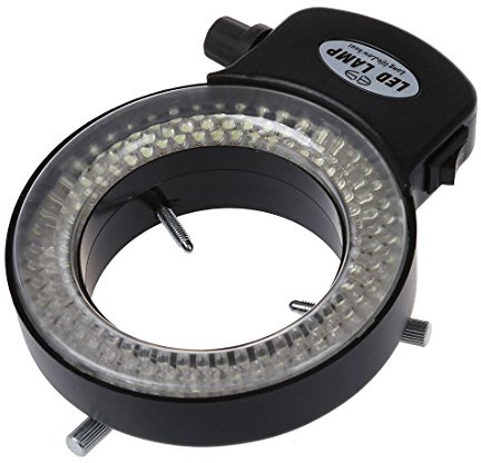Laadthern 144 LED Mikroskop Ringlicht Ringleuchte 0-100% Einstellbar Lampe für Microscope Ringbeleuchtung