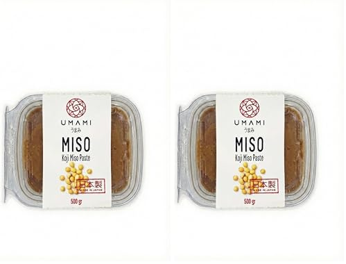 Umami Shiro Miso Paste 500g - Weiße Miso Paste aus Japan - Traditionelle Fermentation mit japanischen Sojabohnen - Ideal für Suppe & Marinaden (Packung mit 2)