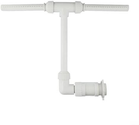Fontana regolabile per piscina, spruzzatore a cascata a doppio spruzzo, costruzione in PVC, finitura bianca, altezza 40,5 cm, per piscine interrate e fuori terra, facile installazione, Enha