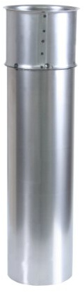 Kamino Flam Wandfutter doppelt in Silber, Doppelwandfutter aus feueraluminiertem Stahl, geprüft nach Norm EN 1856-2, mit Rohr der Länge 500 mm, Durchmesser: ca. 150 mm