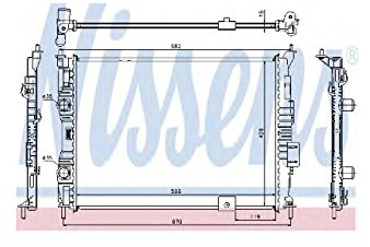 NISSENS Kühler Motorkühlung Kühler Wasserkühler Motorkühler Netzbreite 429mm Netzlänge 590mm Netztiefe 16mm 67364