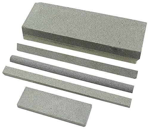 Dekton 5 Piece Sharpening Stone Set-Sharpening Stone Set Ideal for Sharpening Chisels, Scissors, Shears, Knives| Aluminum Oxide Stones|Contains Rounded, Triangular, Thin Flat, Small Flat, Large Flat