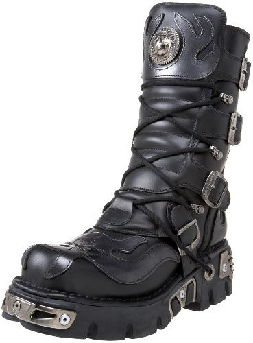 New Rock Men's Mod. 107-S2 Boot,Negro Pulik Acero,40 EU (US Men's 8.5 D)