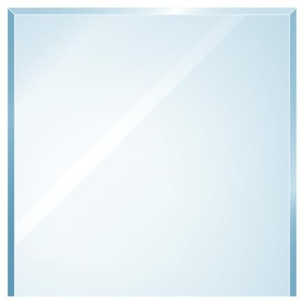 raik Glasplatte Bodenplatte 80 x 80 cm Kamin Funkenschutzplatte Funkenschutz flach mit Facette Quadrat hochbelastbar bis 700 kg temperaturbeständig bis 300°C