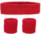 Schweissband und Stirnband Set – Schweißband Neon für 80er Jahre Outfit Damen - Neon Accessoires für Fun Runs Team Building Events Pride Partys Gymnastik Sport Tennis – Stirnband 80er Jahre (Rot)