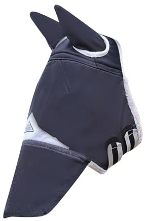 Shires Field Durable Fly Mask With Ears & Nose (Black, Pony)