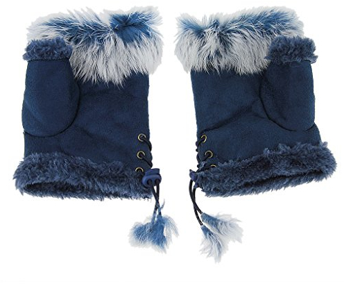 YJZQ Damen winter Handschuhe Fingerlose Fäustlinge Niedliche Plüsch Damenhandschuhe mit Kunstfell Warm Fingerhandschuhe für Outdoor