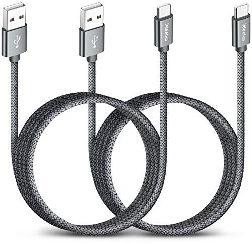 CLEEFUN USB C Cable [1.8m/6ft, 2-Pack], 3A Fast Charging Type-C Charger Cord for Samsung Galaxy S25 S24 S23 S22 S21 S20 S10 S10e S9 S8 Plus, iPhone 16 15 Pro Plus, Nylon Braided