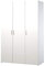 Dmora - Wardrobe with three hinged doors with four internal shelves and clothes rail, white color, Measurements 115 x 175 x 49 cm