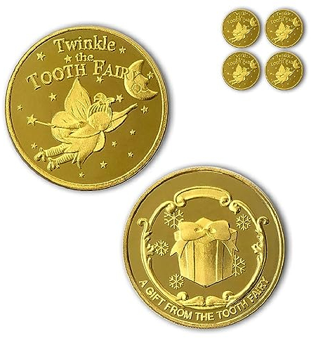 NLR Monedas Hada de Dientes [4 Unidades] Hada de Dientes Monedas Experiencia para el Diente perdido Niños