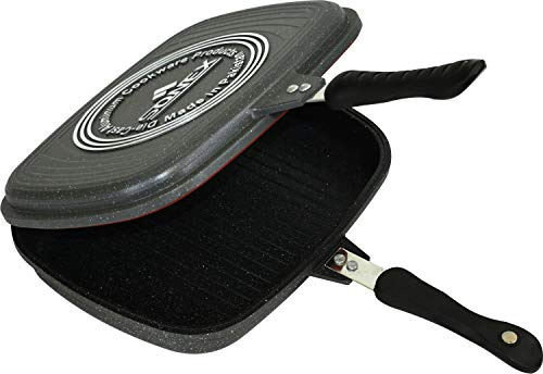 Sonex Diecast Double Non Stick Ceramic & Non Stick Marble Coated Griddle Grill Pans 30cm