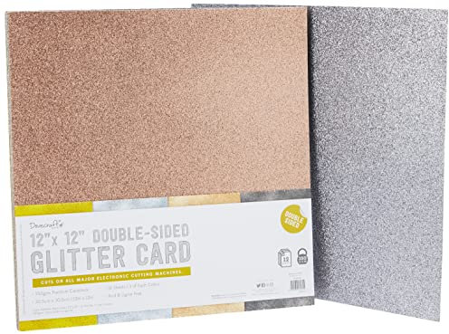 Dovecraft Essentials DCGCD043 - Paper & Card - A4 Double Sided Glitter Card Bumper Pack - Metallics (300gsm, 12 Pack)