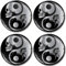 SkinoEu Aufkleber Autoaufkleber für Radkappen Nabenkappen Nabendeckel Radnabendeckel Rad-Aufkleber 68mm Yin Yang Schädel Totenkopf Silber A 8268