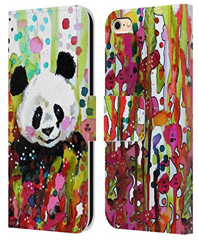 Head Case Designs Offiziell Zugelassen Sylvie Demers Panda Natur Leder Brieftaschen Handyhülle Hülle Huelle kompatibel mit Apple iPhone 6 / iPhone 6s