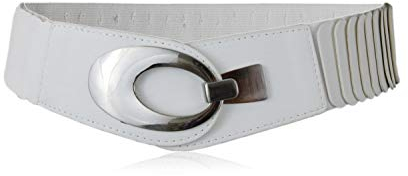 irisaa breiter Damen Gürtel Elastischer Taillengürtel, Hüftgürtel Stretch Gürtel mit Hakenverschluss, Damen Taillengürtel 2020:Off White, Damen Taillengürte Größe:ONE SIZE