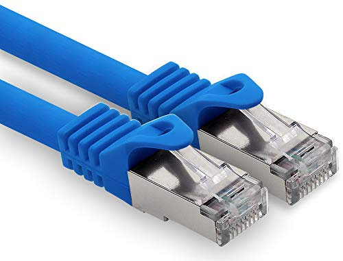 1CONN 0,25m - blau - 1 Stück CAT.7 Computer Ethernet Kabel Netzwerkkabel (Rohkabel) Patchkabel S-FTP LSZH PIMF 10GB s RJ45 Stecker Cat6a